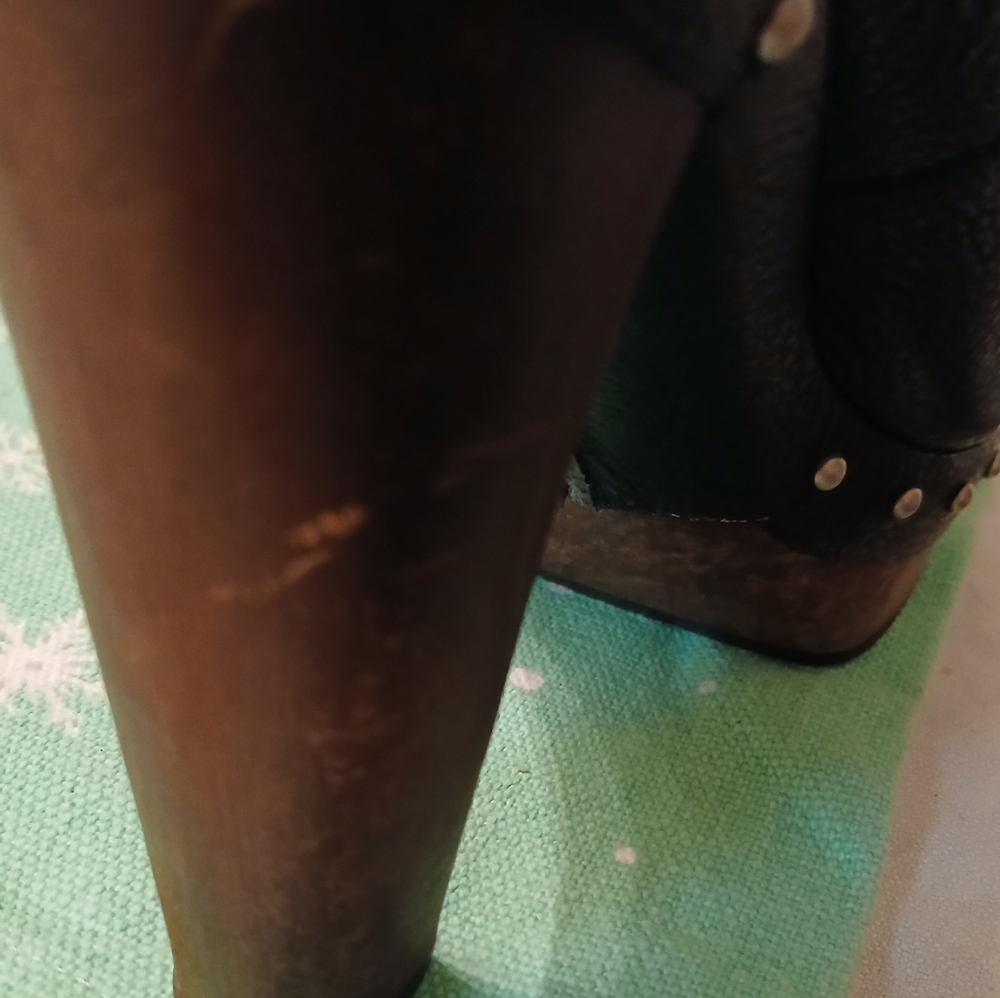 UGG " COSIMA " GENUINE SOFT BLACK LEATHER PLATFORM BOOTS - Picture 12 of 14